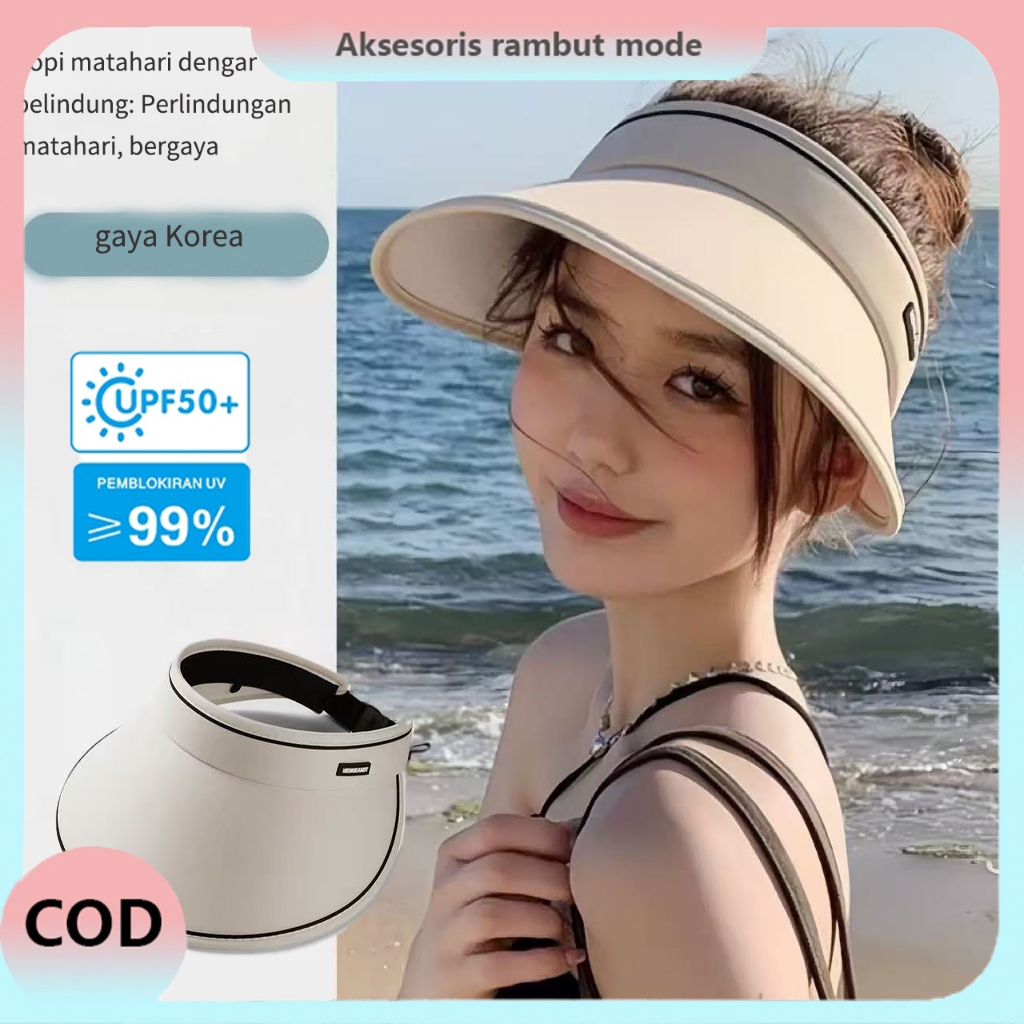 Topi Matahari Fashion Wanita Korea /Topi Matahari Pinggiran Besar Topi Olahraga Anti-ultraviolet Coc