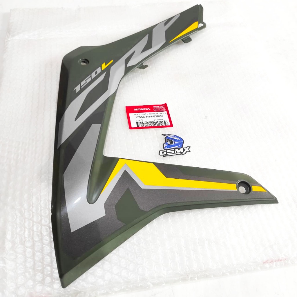 Cover Body Kiri Hijau Honda CRF150L K84 ORIGINAL 17556K84620ZA ORIGINAL HONDA