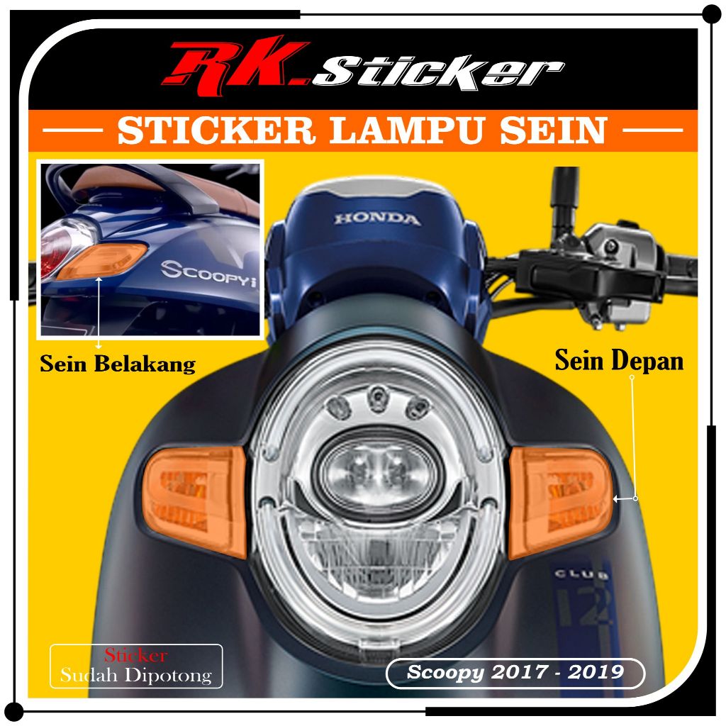Cutting Stiker Lampu Sein SCOOPY Stylist 2017-2019 | Stiker Lampu Sein SCOOPY  Stylist 2017-2019 | S