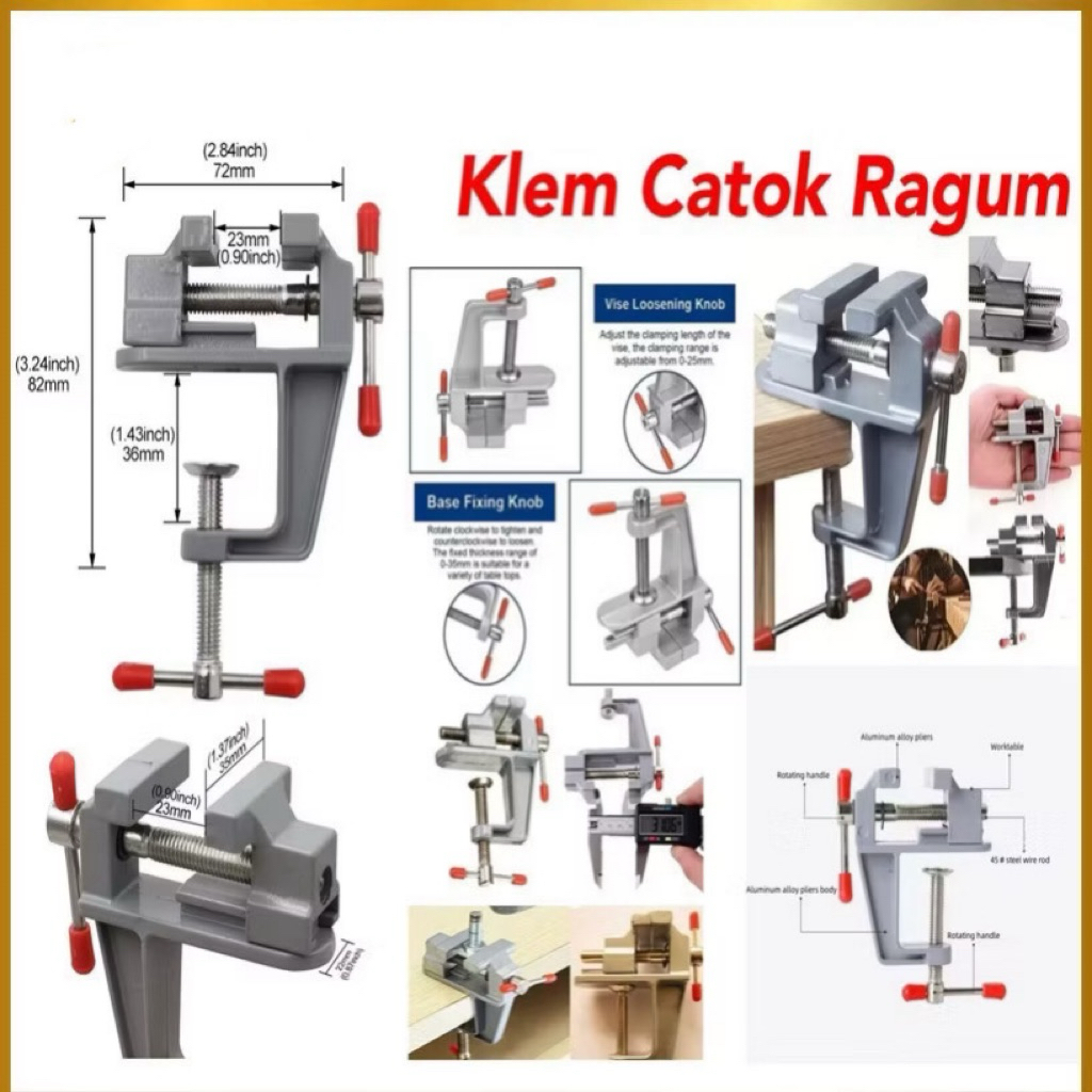 (GROSIRAN) Klem Catok Ragum Catok Meja Bench Clamp Holder Ragum Vise Bench Table Vice Serbaguna