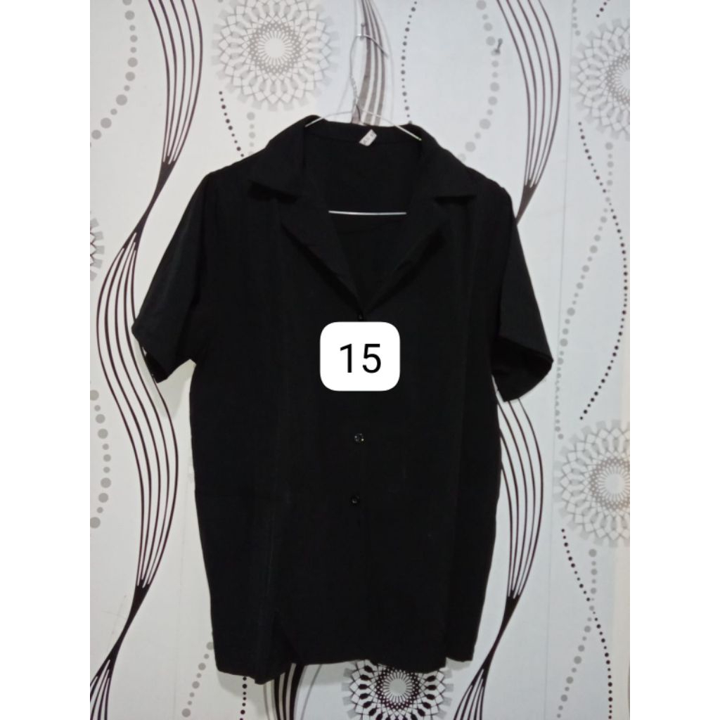 Kemeja Dan Crop Top Lengan pendek (Balon)