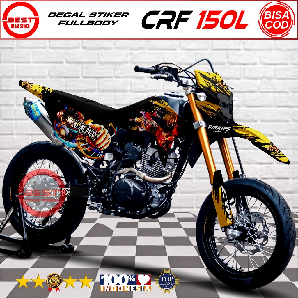 Stiker CRF 150L Decal Set Motif Anime Onepiece Monkey D'Luffy