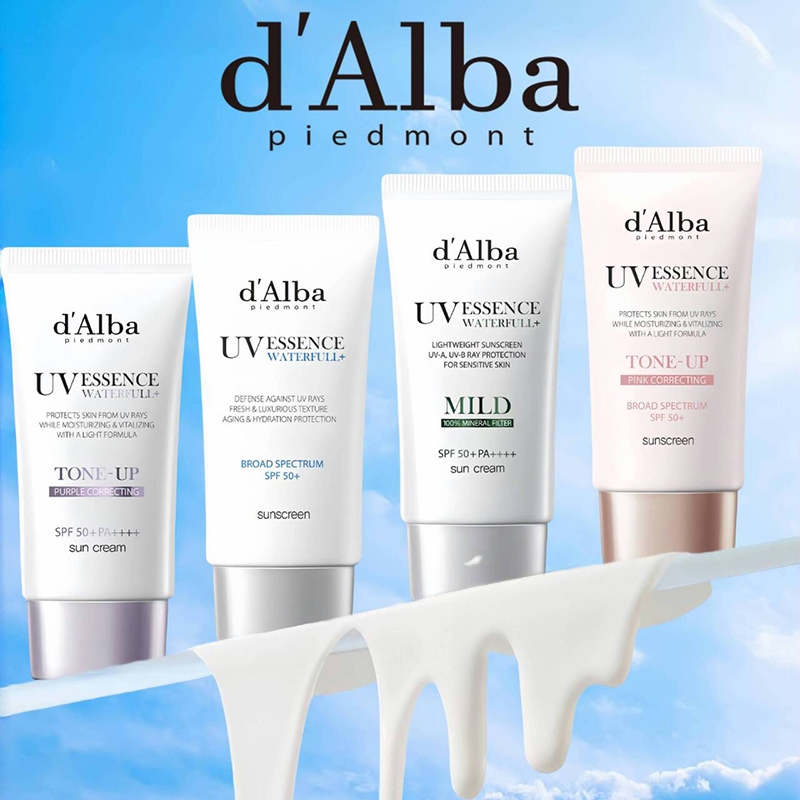 d'Alba Waterfull Tone Up Sunscreen 50ml/Essence Sunscreen/Mild Sunscreen SPF50+ d'Alba Purple&Pink C
