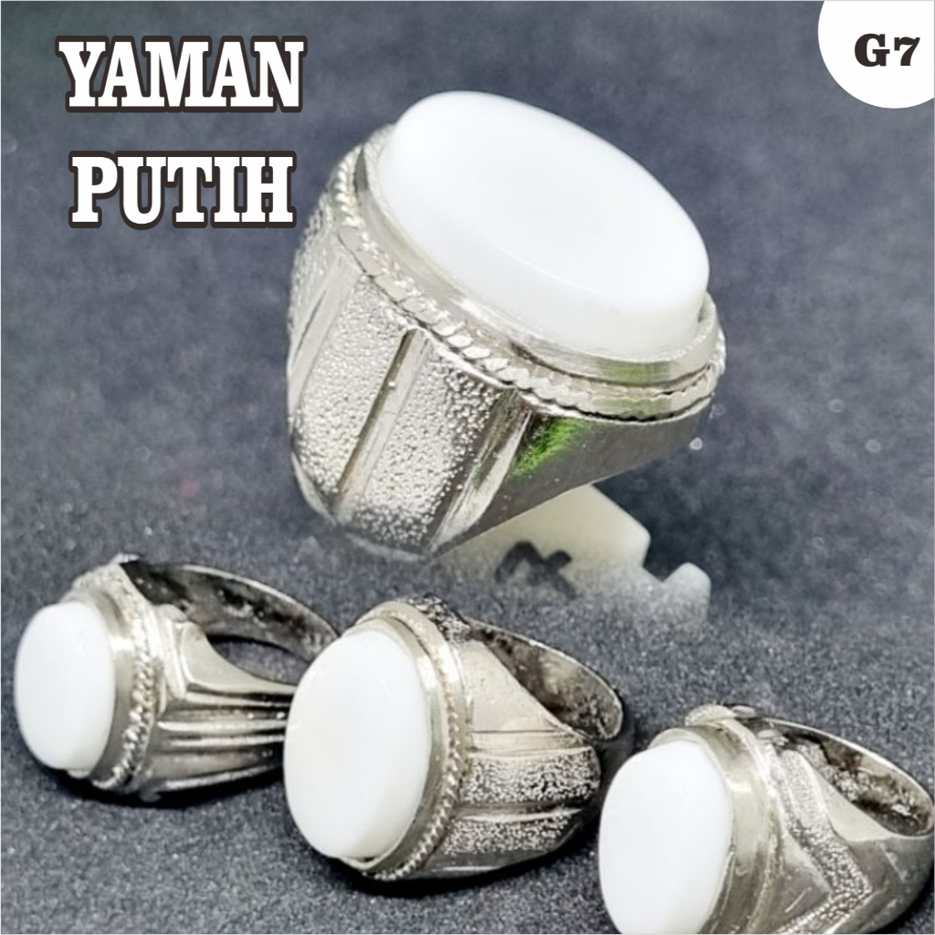 Cincin batu yaman putih asli original yahman / yahmani / habasy / ahmer / G7