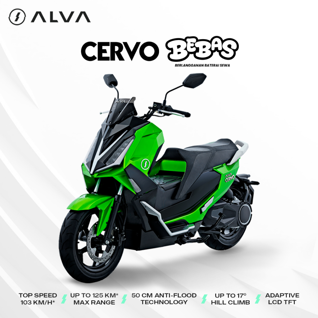 ALVA - ALVA CERVO Sepeda Motor Listrik Berlangganan Baterai Sewa