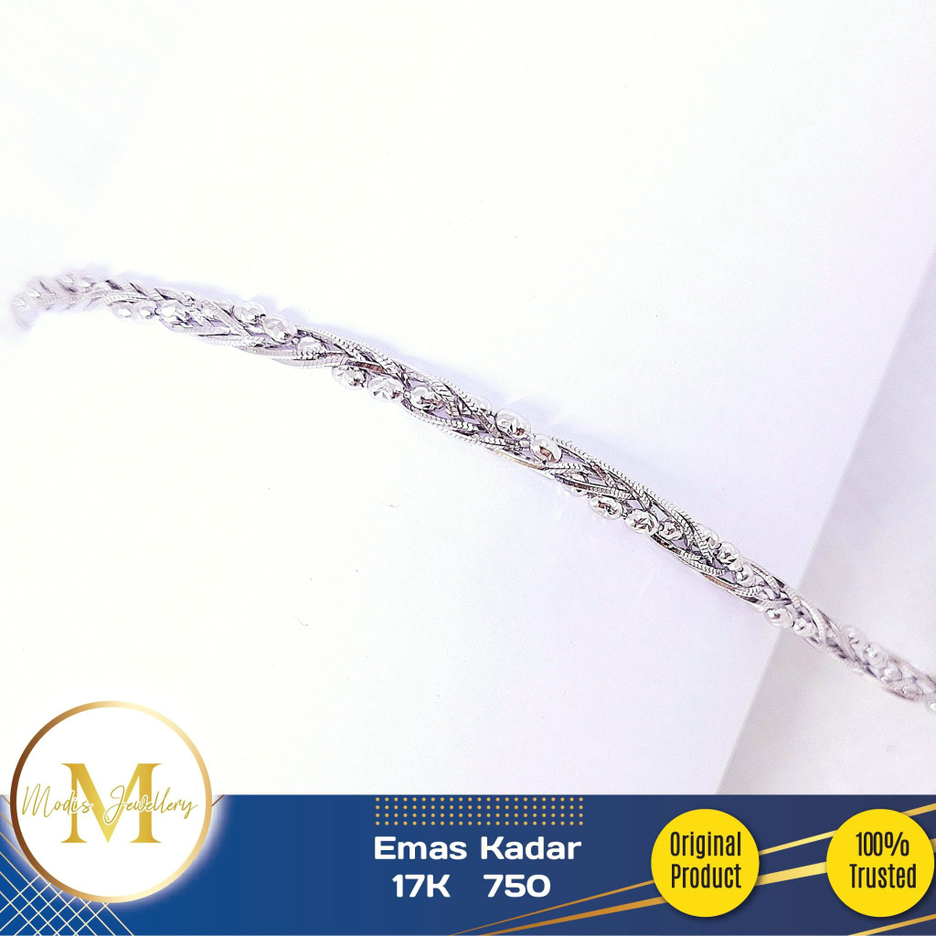 MODIS JEWELLERY - Gelang Lilit Biji Lada Putih - Emas 17k 750