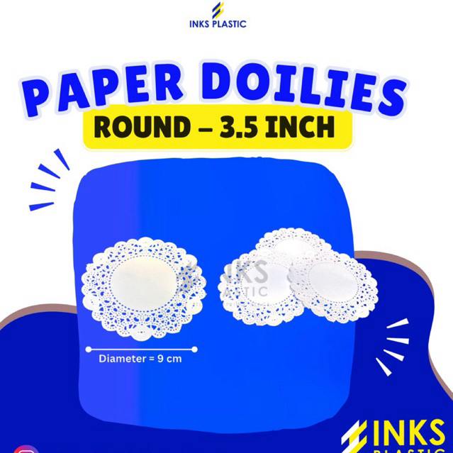 PAPER DOILIES ROUND 3,5 INCH BULAT PUTIH KERTAS RENDA ALAS KUE 3.5 INCH