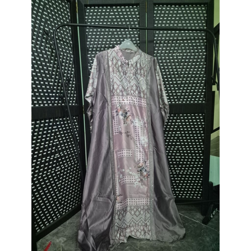 gamis mauve lebaran silk premium