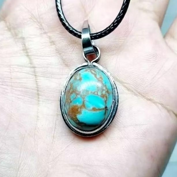 Kalung liontin pirus mesir urat merah ceplok kuro