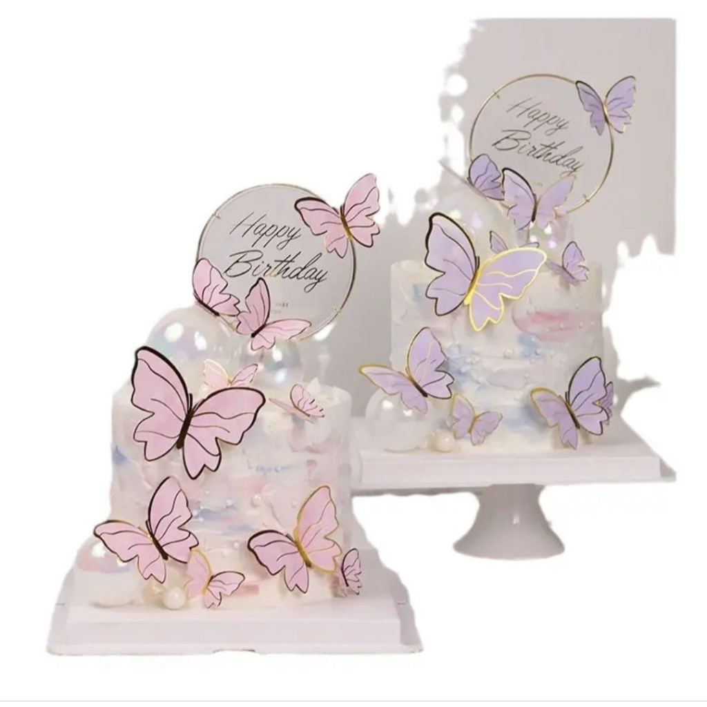 Topper Kupu Kupu / Hiasan Kue Ulang Tahun