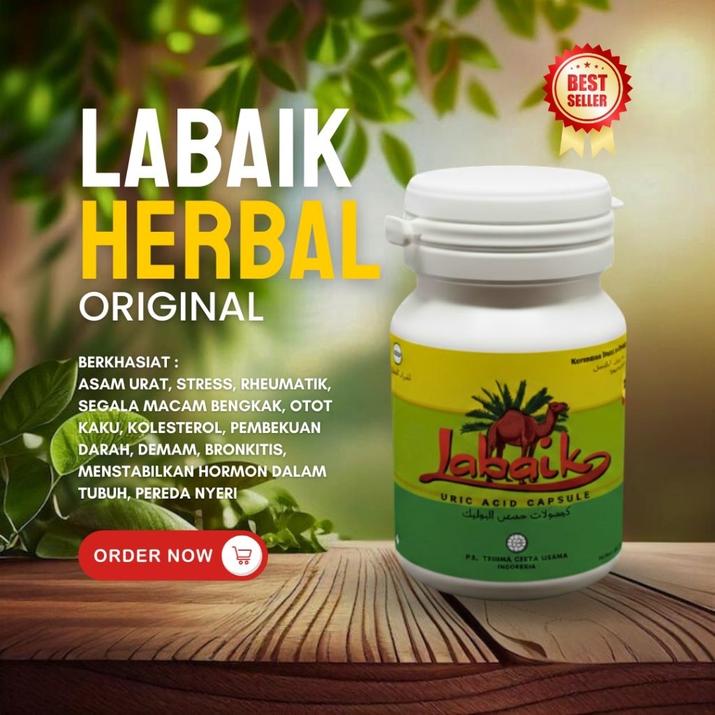 Labaik original herbal Asam urat stress rheumatik segala macam bengkak otot kaku kolesterol pembekua
