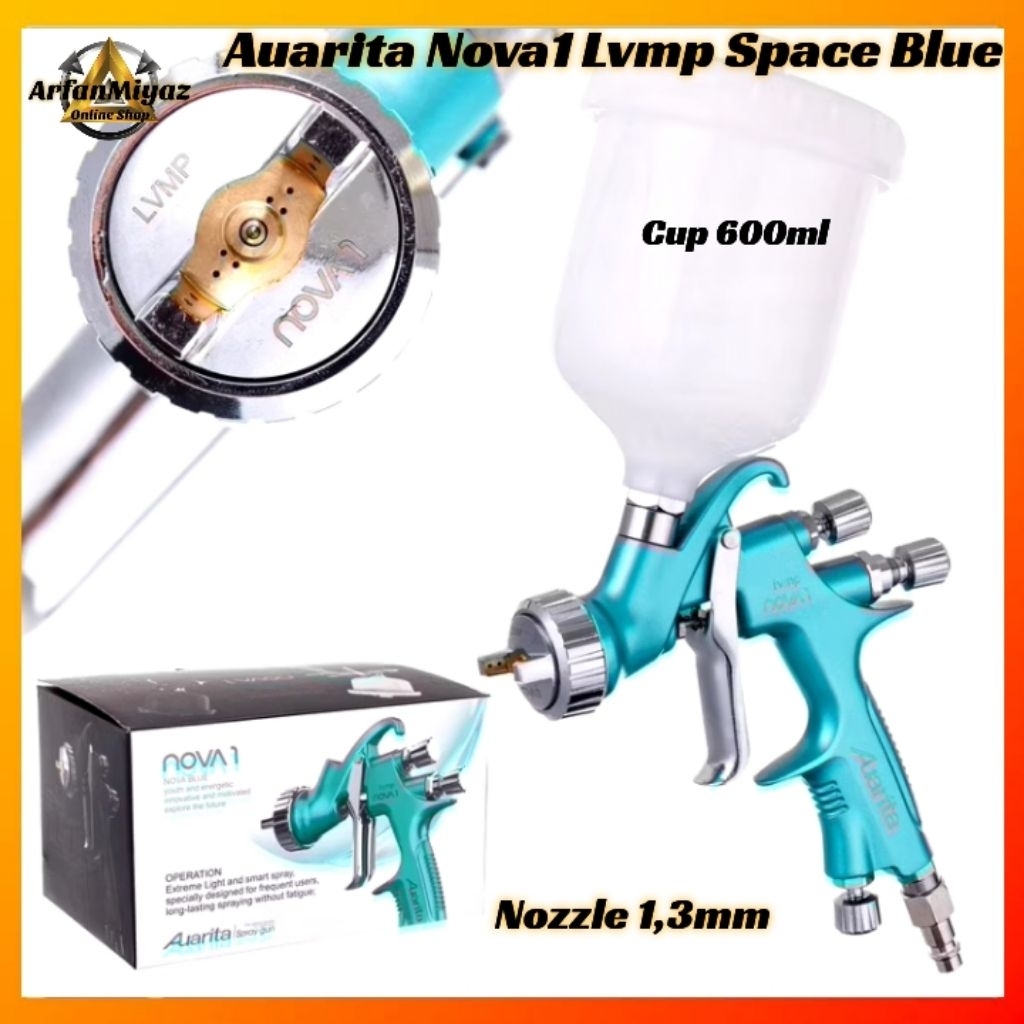 Spray Gun Auarita Nova1 Space Blue LVMP Nozzle 1,3 Cup 600ml