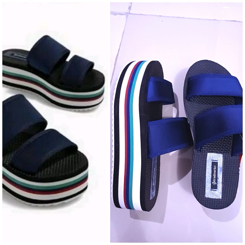Stradivarius Platform Stripe Sandal