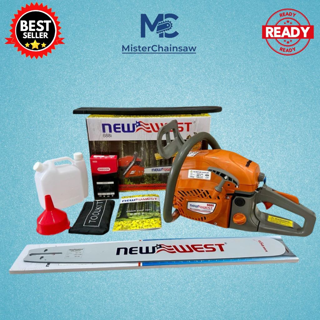 Mesin Gergaji Kayu Chainsaw New West 688i 22 Inch – Mesin Gergaji Kayu Tangguh & Stabil