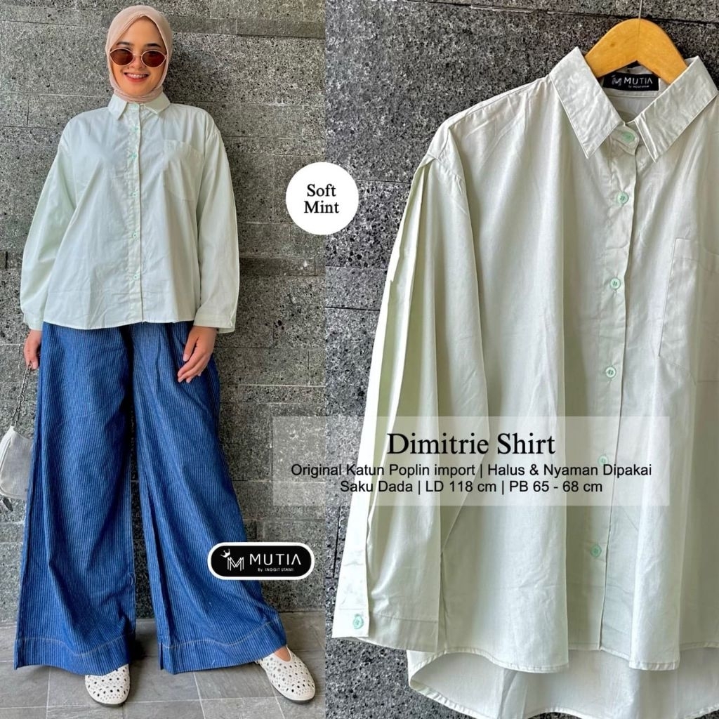 Blouse Kemeja Polos Wanita Best Seller Dimitrie Shirt By Mutia