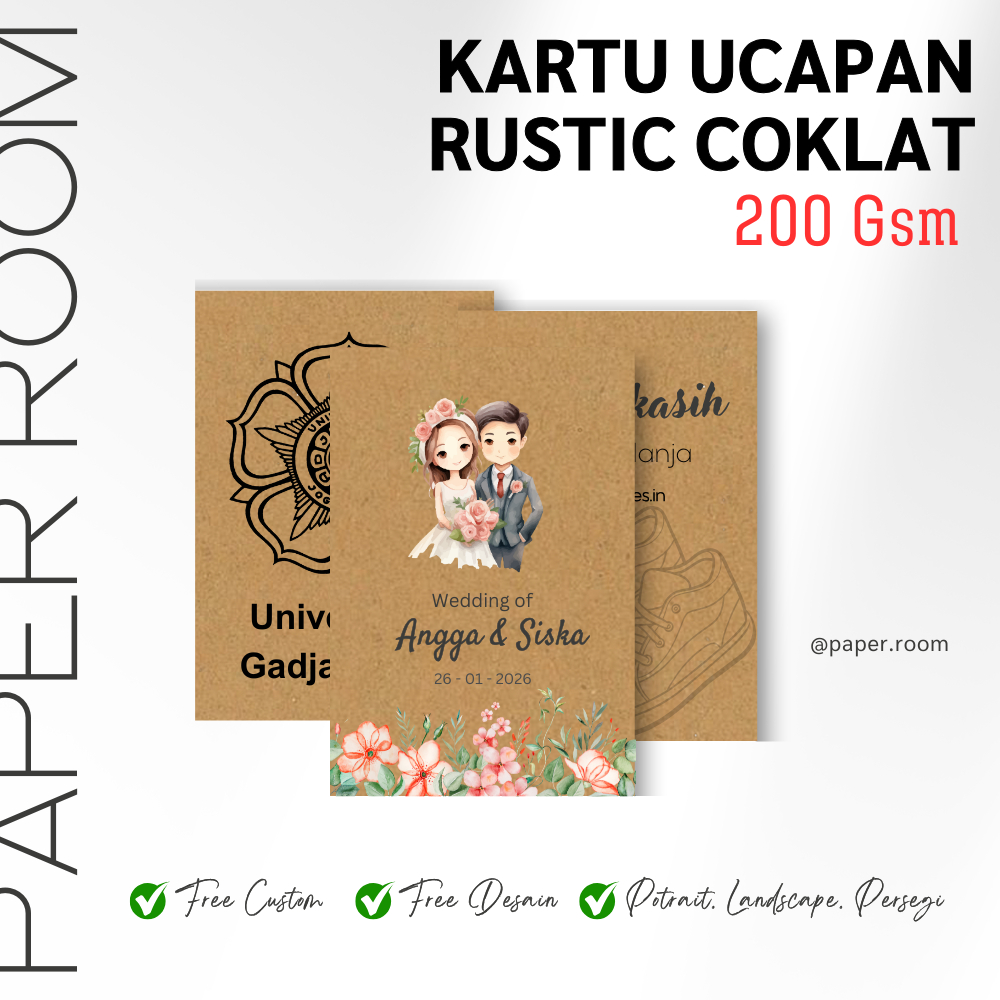 Kartu Ucapan Rustic | Kartu Ucapan Vintage | Kartu Ucapan Coklat | Kartu Ucapan Aesthetic
