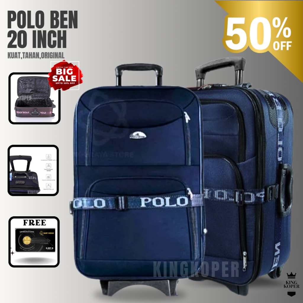 Koper Polo 20 inch Polo - koper kain - koper bagasi - koper murah - koper bahan - tas koper