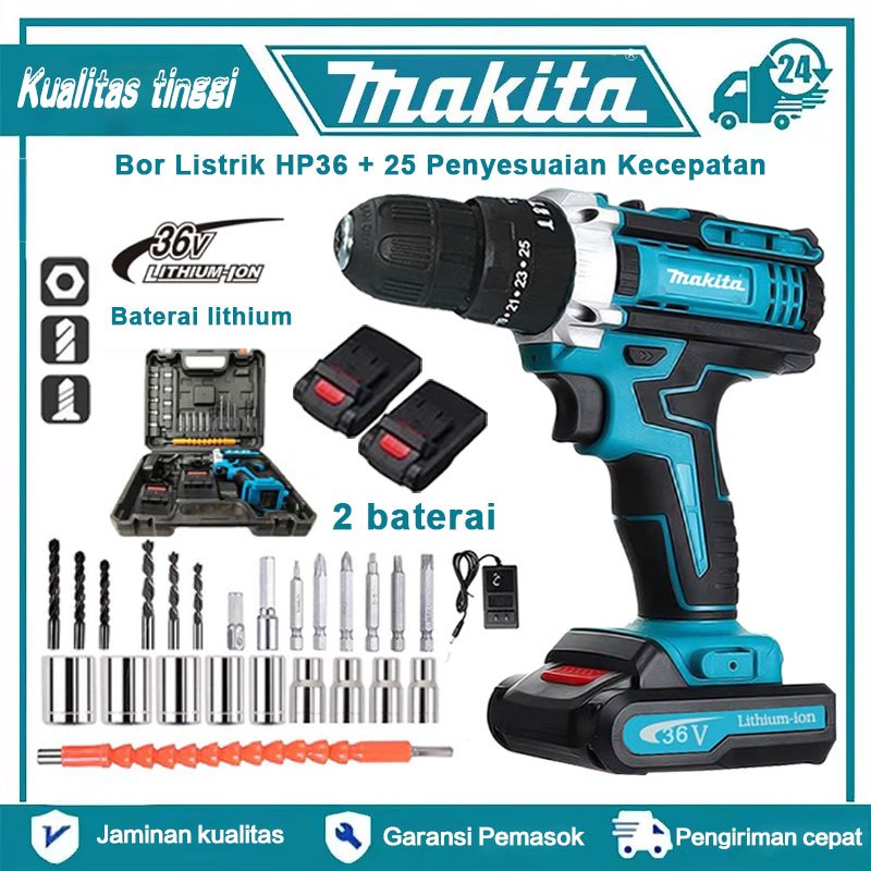 Bor listrikMakita HP36, bor tumbukan, bor beton, bor tanpa kabel rumah tangga berkapasitas besar