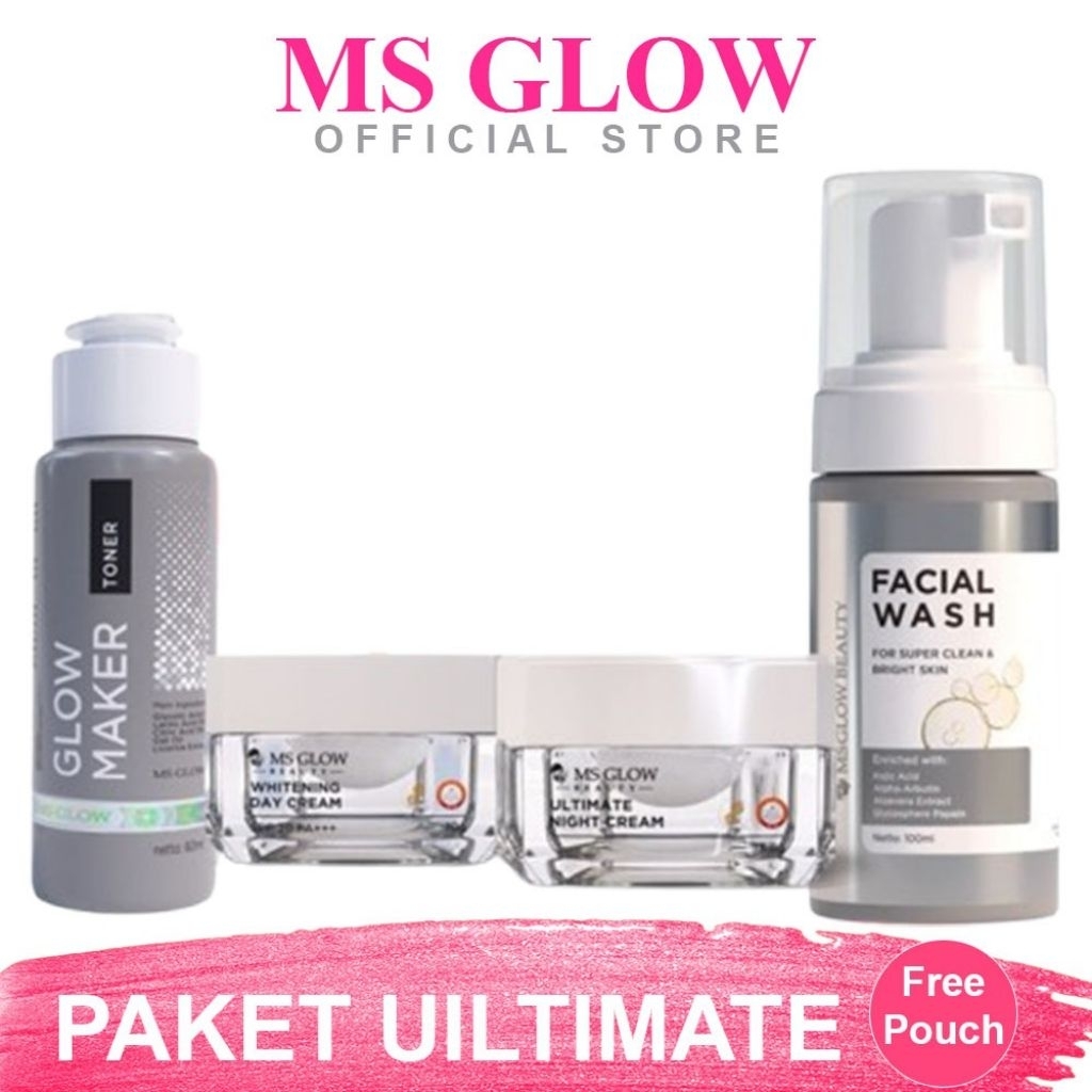 PAKET WAJAH ULTIMATE FREE DARK SPOT + SERUM GOLD MS GLOW ORIGINAL (SUDAH BER BARCODE)