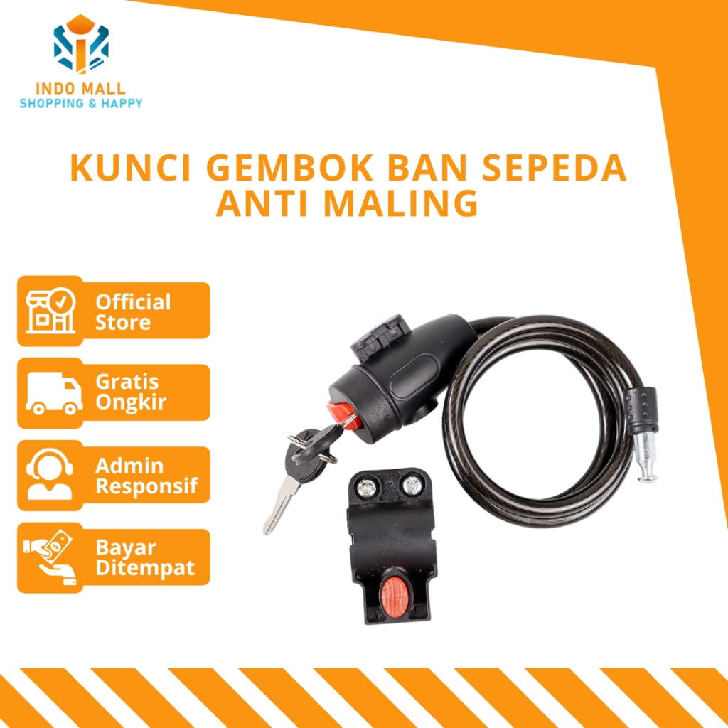 Kunci Gembok Ban Sepeda Anti Maling Aman Lock Sepeda Gunung Lipat (IND)