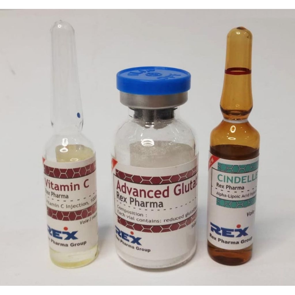 Glutathione injeksi 3000mg dan Vitamin C 1000mg