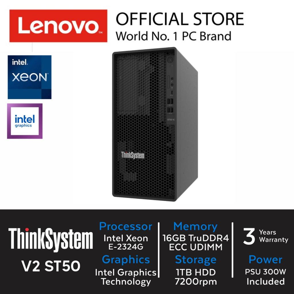 PC Komputer Server Lenovo ThinkSystem ST50 V2 Xeon E-2324G ram 16GB ssd 1TB