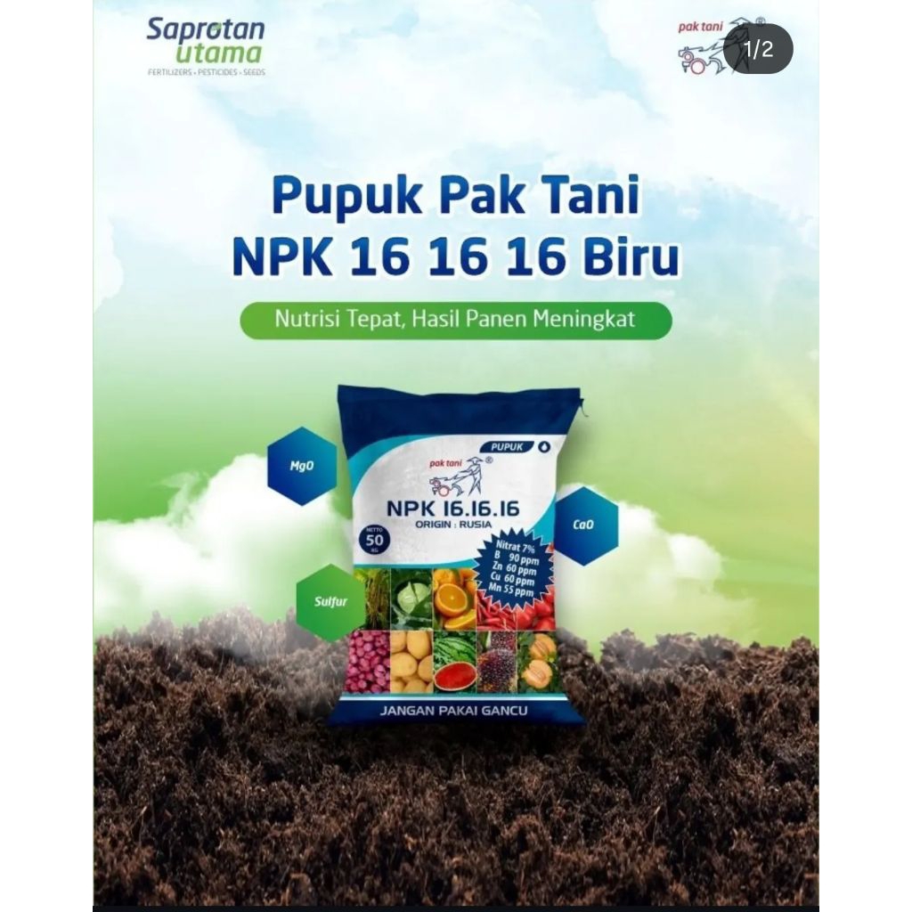 NPK 16.16.16 Biru Pak Tani 20KG ORIGINAL