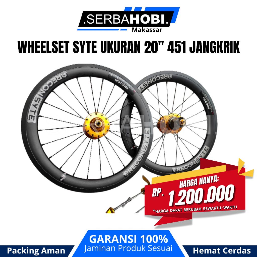 Whelset Syte Ukuran 20 451 Jangkrik/Komponen/Aksesoris Sepeda/Best Seller/Premium