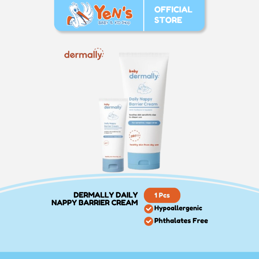 Dermally Daily Nappy Barrier Cream - Krim pelindung area popok bayi untuk cegah ruam popok & iritasi