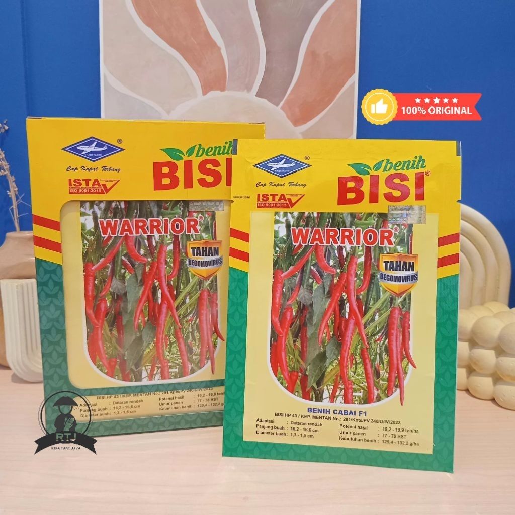 BENIH CABAI BESAR WARRIOR HIBRIDA F1 ( ISI 2.250 BIJI ) ASLI BERHOLOGRAM BISI