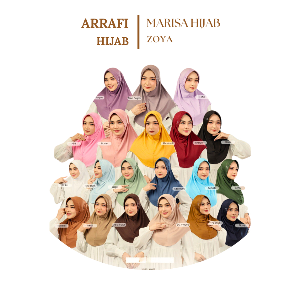 Marisa Bergo Hijab jilbab kerudung bergo instan Arrafi STD krudung tudung instant hijab cantik Arafi