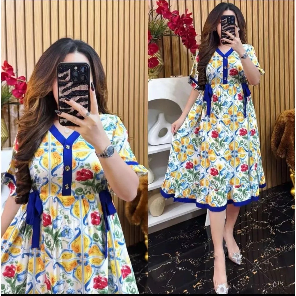 VERANI ARA RAYON TERBARU LD 110CM BUSUI FRIENDLY // MIDI DRESS RAYON MOTIF TERBARU // DASTER RAYON K