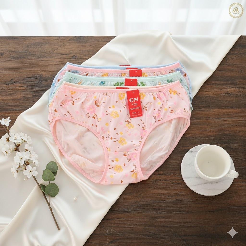 ( 6 Pcs ) CD Golden Nick 937s Sablon Motif Celana Dalam Wanita Dewasa Remaja CD Katun Elastis | CD G