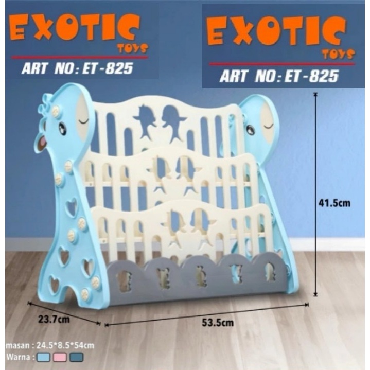 Rak Buku Anak Model Jerapah Rak Buku Susun Giraffe Multifungsi Exotic ET-825
