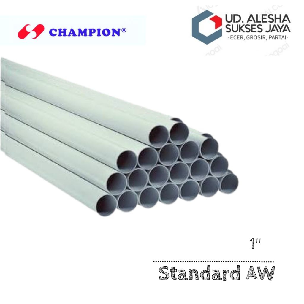 PIPA PVC CHAMPION 1" AW PIPA PARALON 1 INCH AW (Potong 1 M)