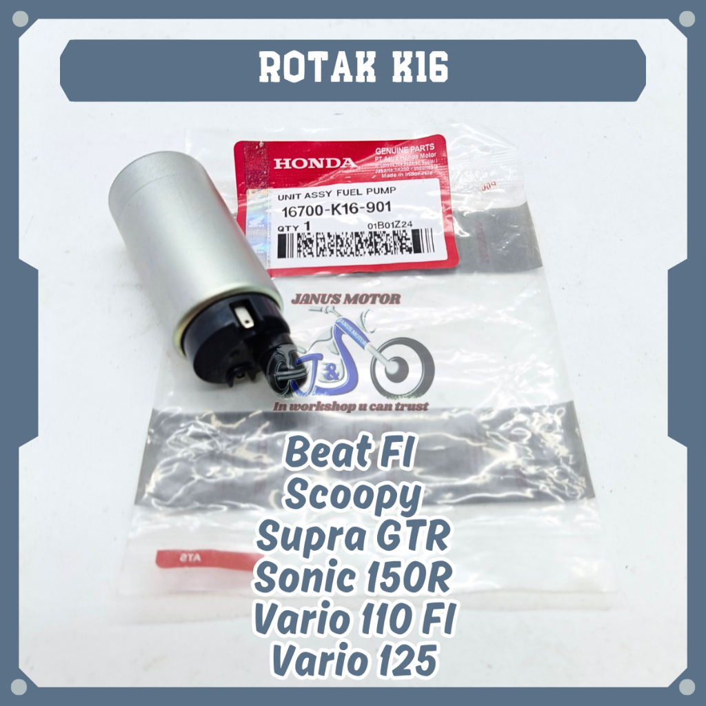 Rotak Injeksi Honda K16 Rotak Fuel Pump Beat FI Scoopy Supra GTR Sonic 150R Vario 110 FI Vario 125 D