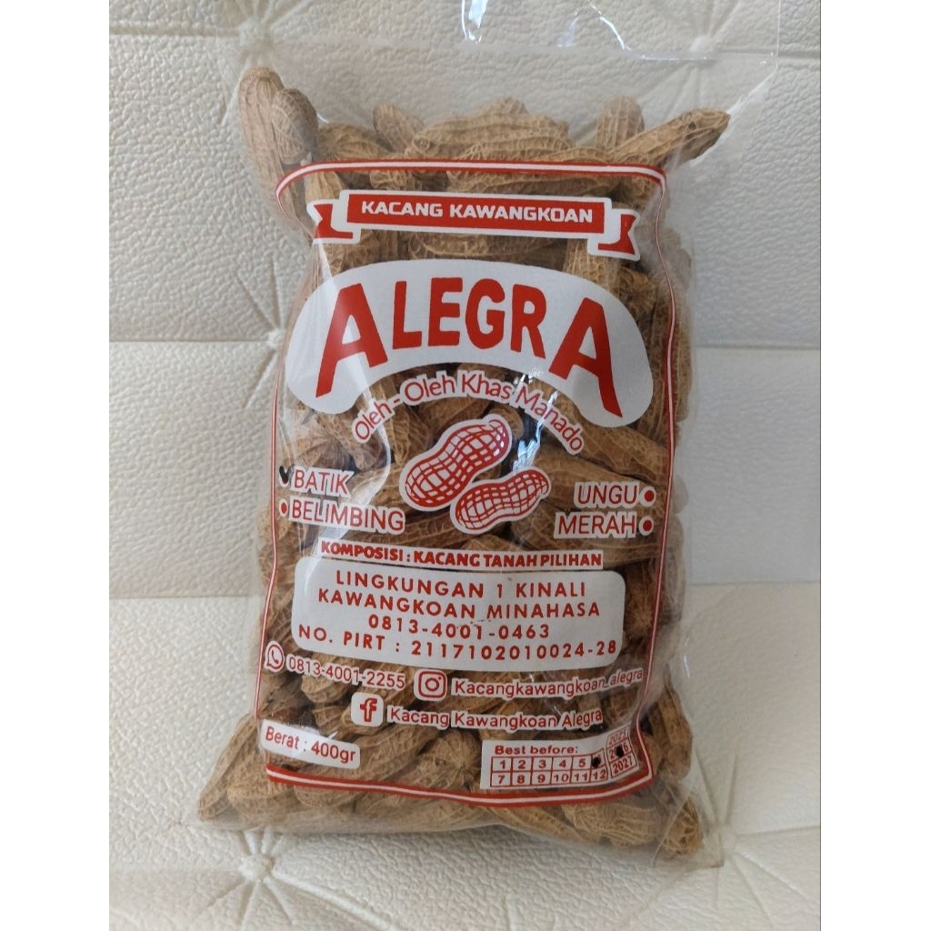 Kacang Batik Manado | Kacang Sangrai Kawangkoan | Alegra Kacang Batik 400 gram