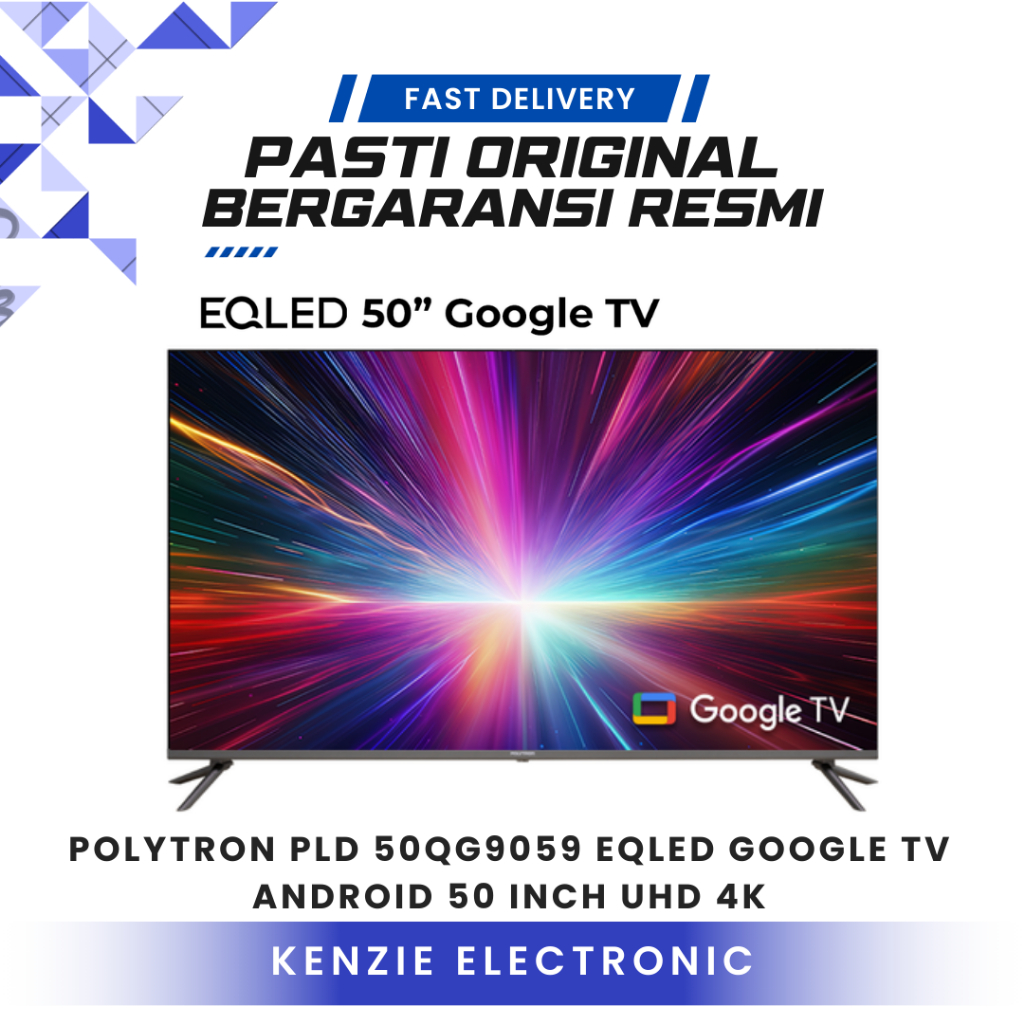 POLYTRON PLD 50QG9059 Smart Cinemax EQLED Google TV Android 50 Inch UHD 4K Garansi Resmi