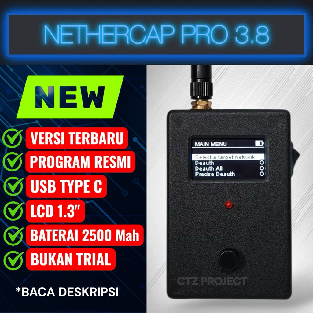 NETHERCAP PRO TERBARU V 3.8.3 ORIGINAL, Evil Twin, Deauther, Password wifi, Alat padsword wifi, Wemo