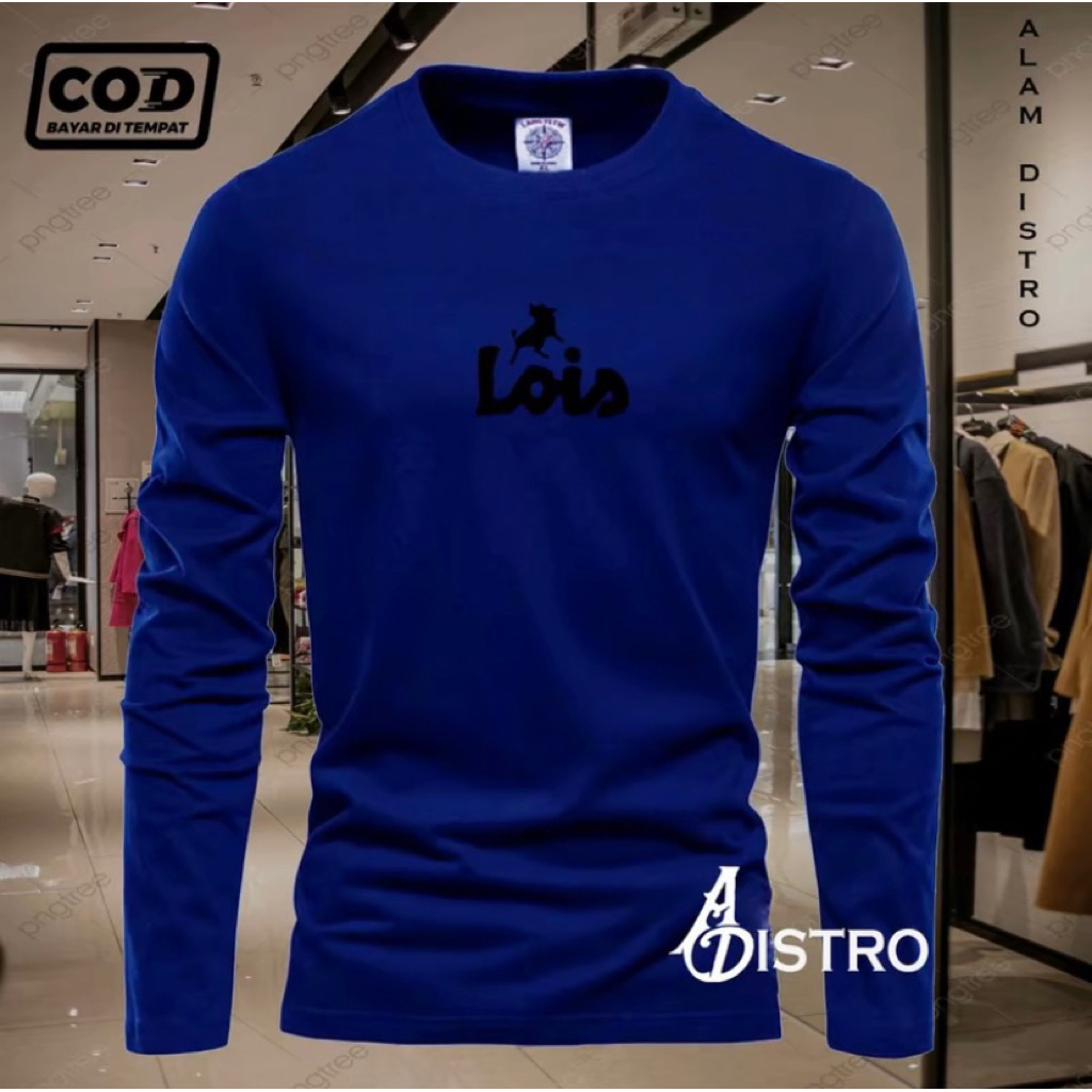 Kaos Lengan Panjang Lois Basic Men Kaos Distro Premium Quality