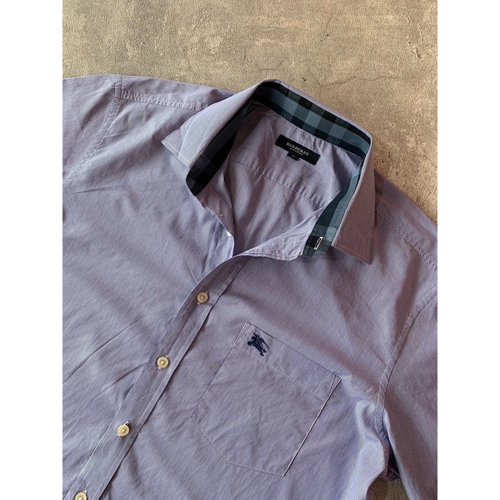 Burberry Stripe Kemeja Garis Salur Original