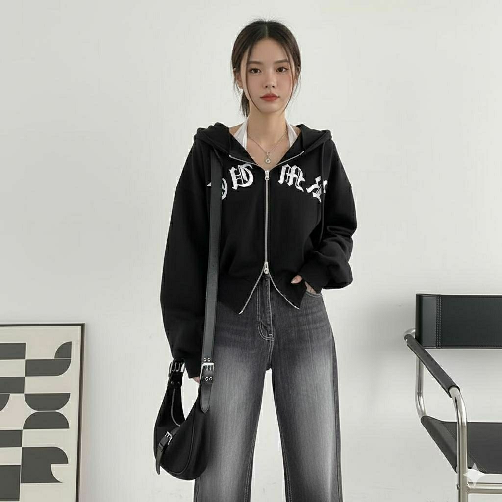 JAKET DOUBLE ZIPPER FLEECE | JAPANESSE JAKET ZIPPER | JAKET WANITA