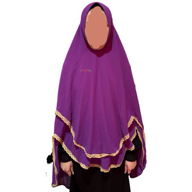 [PRELOVED] Si.Se.Sa Khimar syari ungu renda