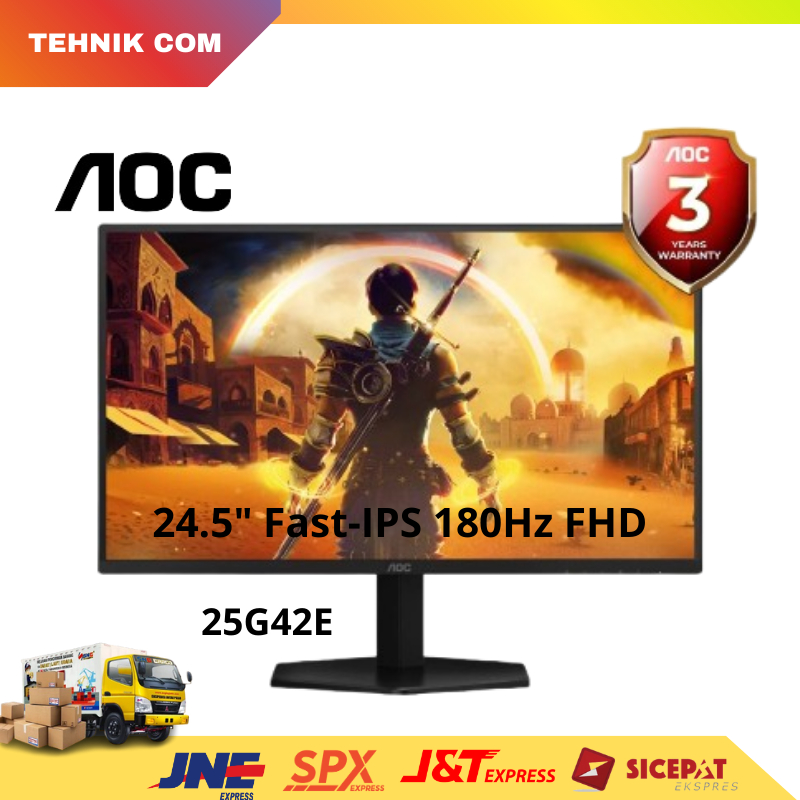 Monitor LED AOC 25G42E Adaptive Sync 24.5" Fast-IPS 180Hz FHD 0.5MS HDR10 BARU