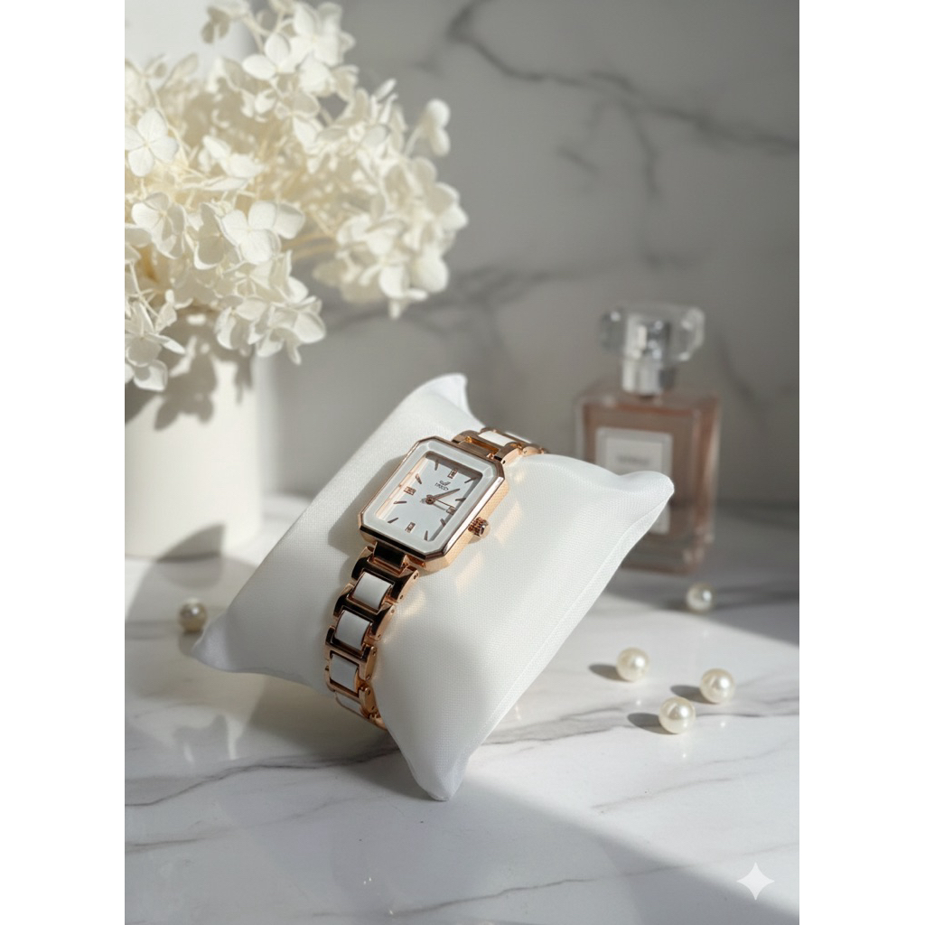 Jam Tangan MIRETE Original Wanita Bulat Kecil Strap Rantai Gold Emas Best Seller terbaru