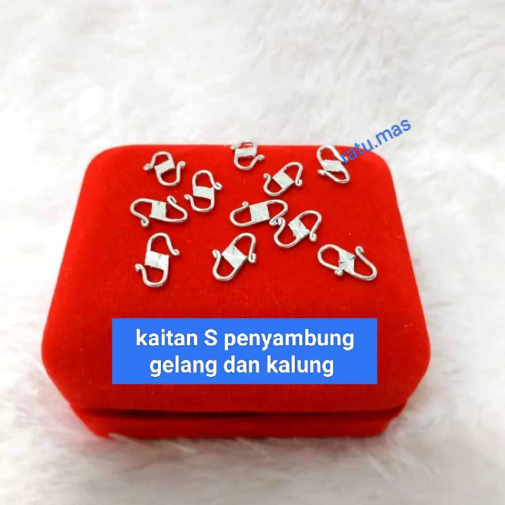 kaitan S/Kokot Perak Asli 925 Lapis Emas