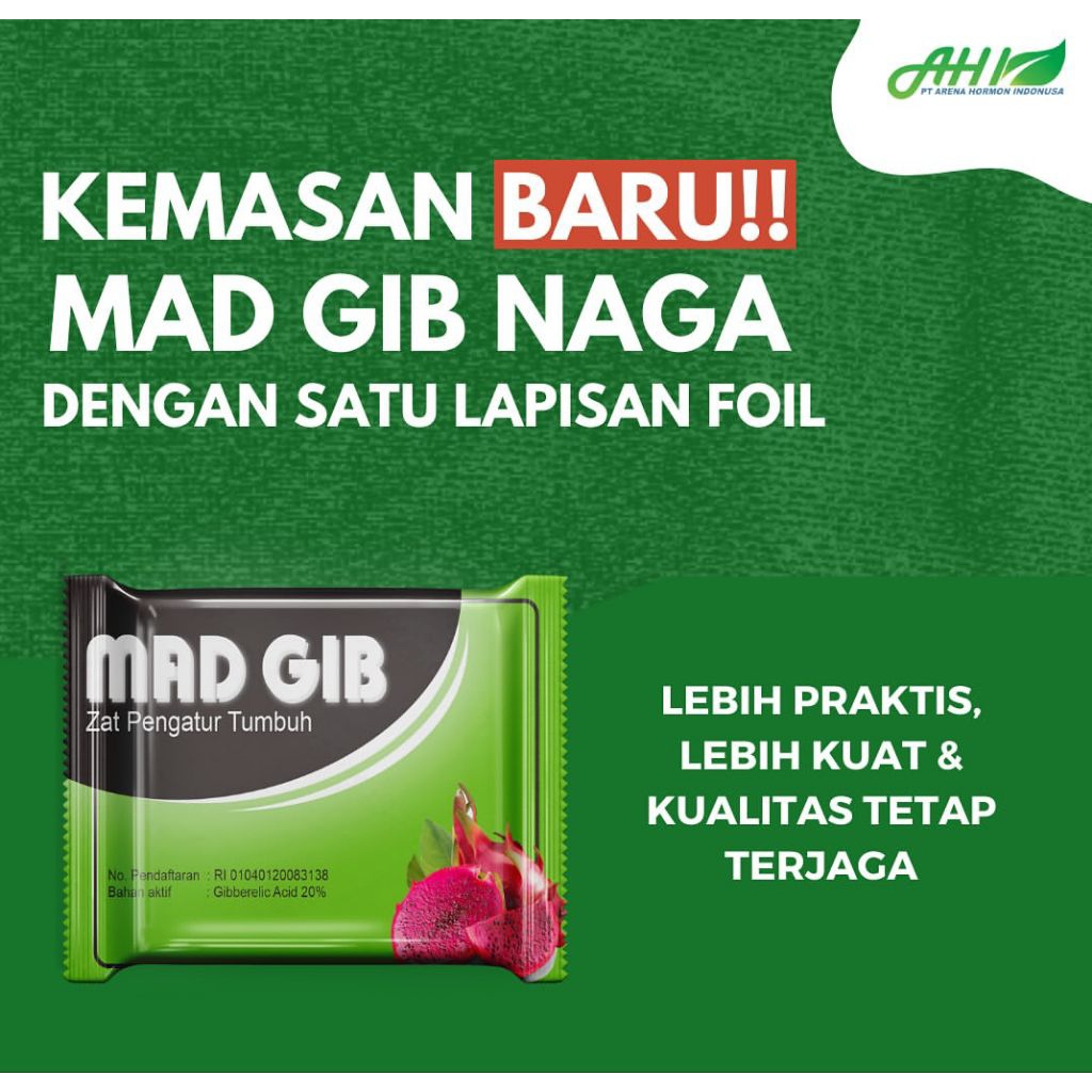 ZPT MADGIB NAGA 20 TB 2 GRAM - ZAT PENGATUR TUMBUH PEMBESAR BUAH NAGA GIBERELIN ACID GA3