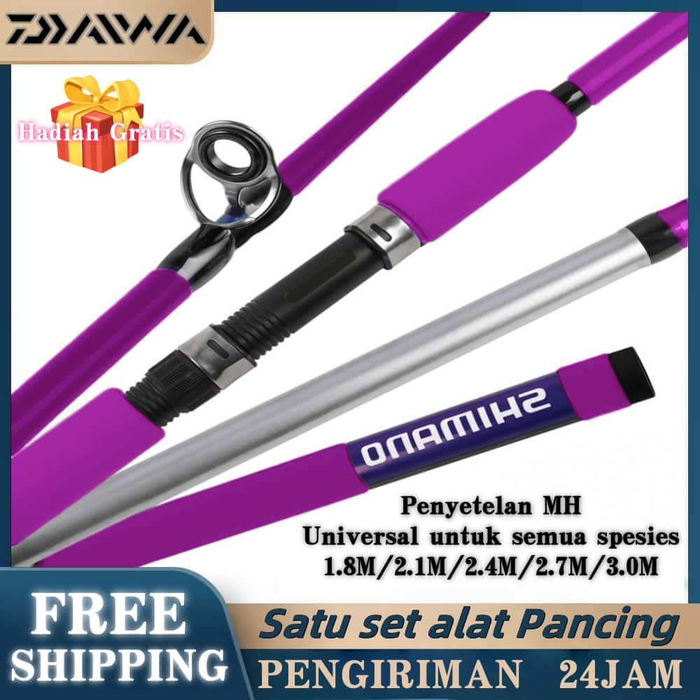 SHIMAN0 Joran Pancing Carbon Sutet 2 Bagian Tongkat Pancing M Power Untuk Air Tawar Dan Laut