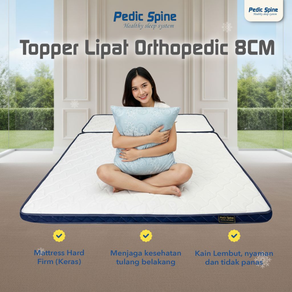 Pedic Spine Topper Kasur Lipat Orthopedic 8cm D60 Firm Support – Topper Kasur Premium | Topper Keseh