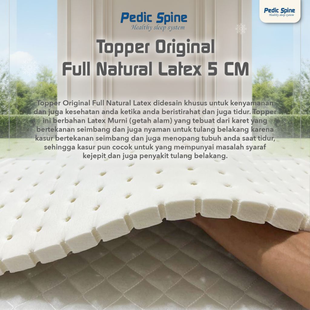 Pedic Spine Topper Kasur Natural Latex Orthopedic 5cm – Topper Kasur Latex Premium D70 | Topper Kese